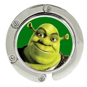 Shrek Purse Hanger Foldable Hook Handbag Table Bag Holder Metal Silver